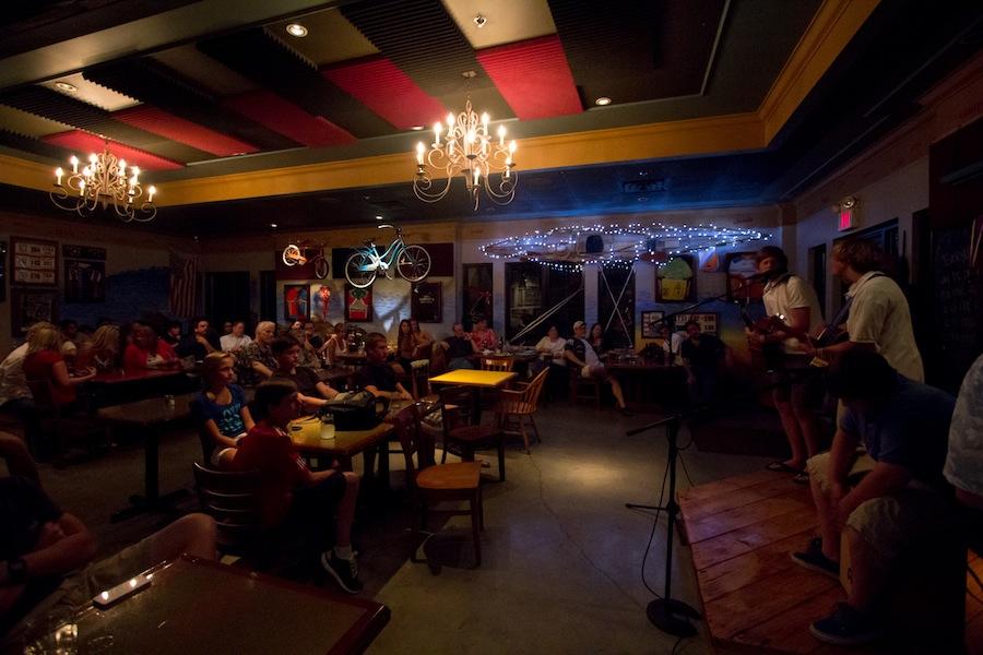 The Schick Brothers play for the audience.