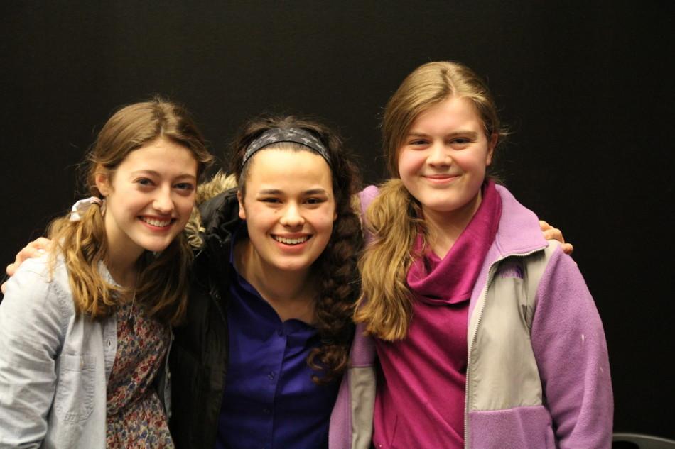 Tessa Copeland, sophomore, Chrissy Talent, junior, and Catherine Bakewell, senior, pose for a picture as the three winners of the Closed Rounds.