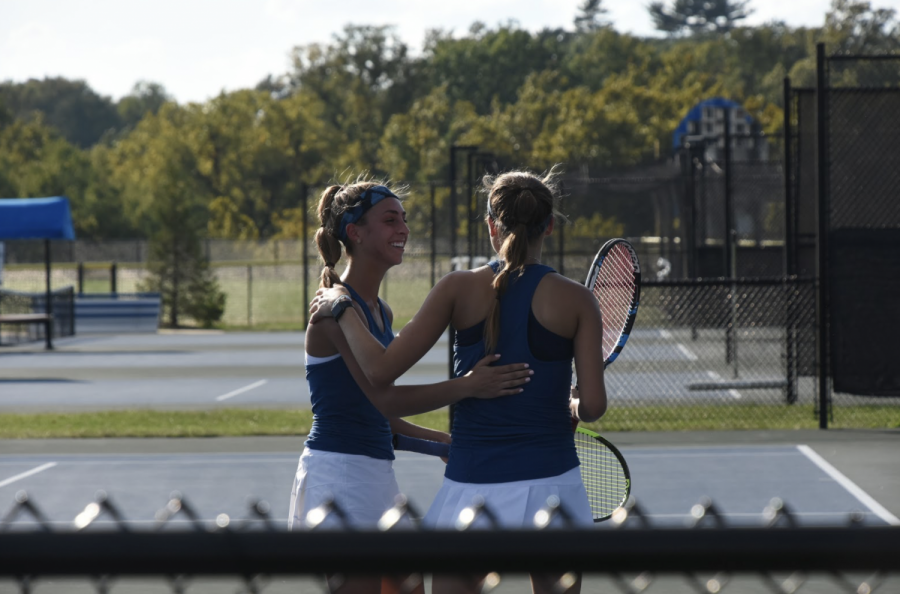 Hattie Means (Senior) and Izzy Cancila (Sophmore) at the district tournament. 