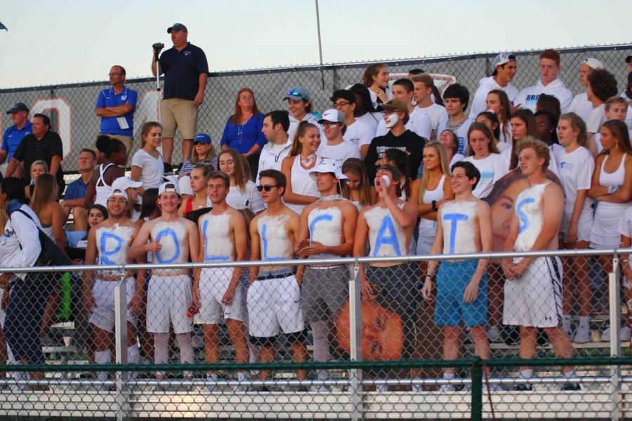 Eight Senior boys arrived to the game shirtless. Their idea was quickly shut down by administration.