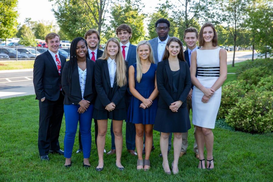 The senior class STUCO officers pose for a formal picture. 