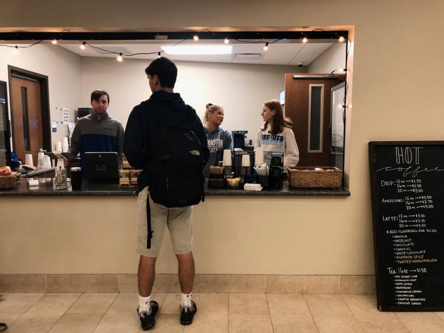 Westminster's coffee shop, Pawprint Coffee, allows students to purchase coffee and smoothies.
