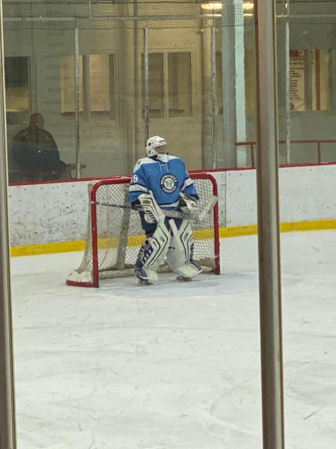 Emily Griege tends the goal during a Westminster preseason game.