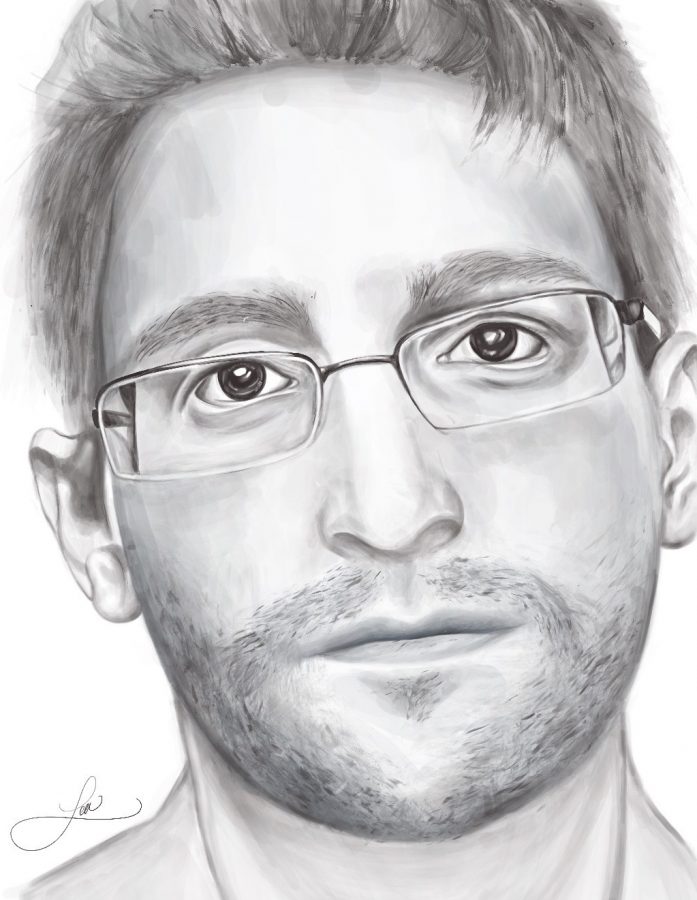 Sketched+by+Lea+Despotis.+Edward+Snowden+from+his+new+book+Permanent+Record.+