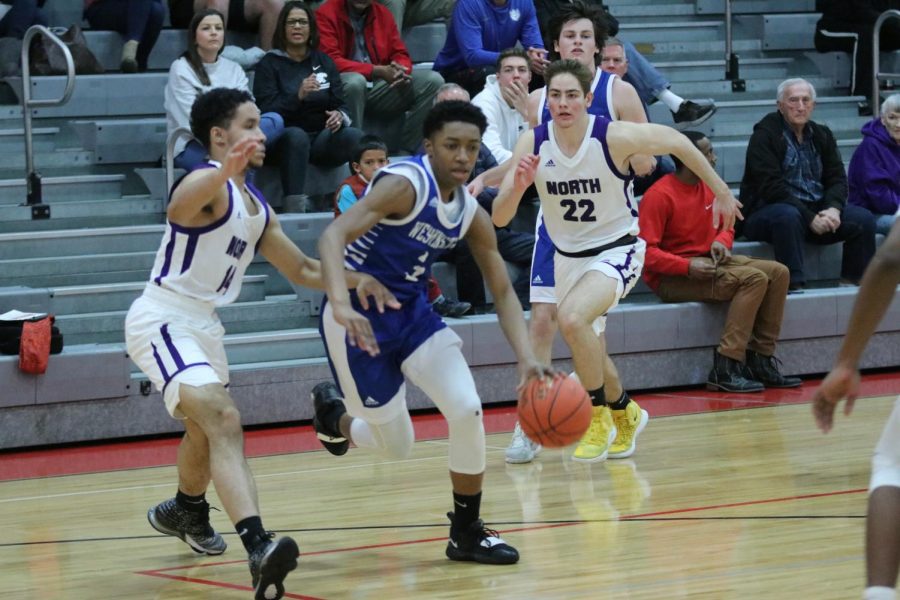 Kobi Williams dribbles through pressure during a game against Parkway North in the Chaminade Christmas Tournament.