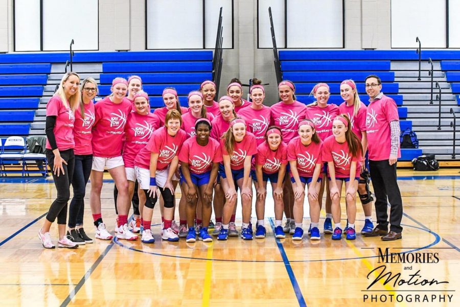 The Westminster and Duchesne girls pose for a picture before the game.