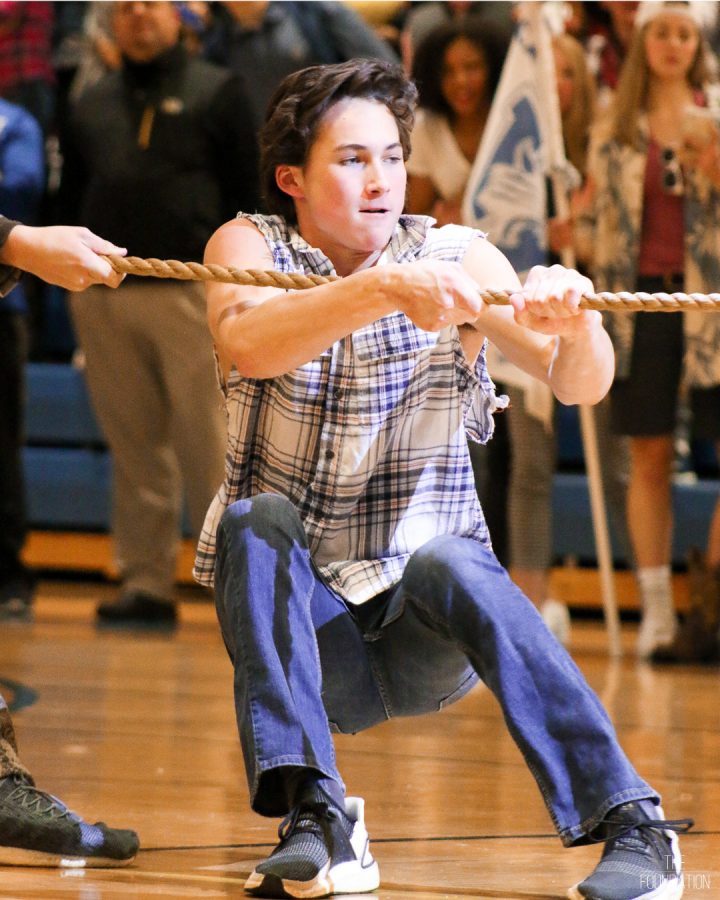 Sophomore Jack Villa helped lead the tug o war team to victory.
Photo by: The Foundation Yearbook