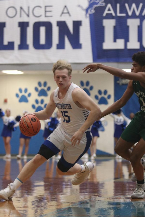 Brennan Orf scored 11 points for Westminster on Tuesday night against St. Mary's.