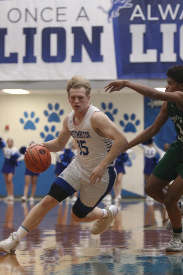 Brennan Orf scored 11 points for Westminster on Tuesday night against St. Marys.