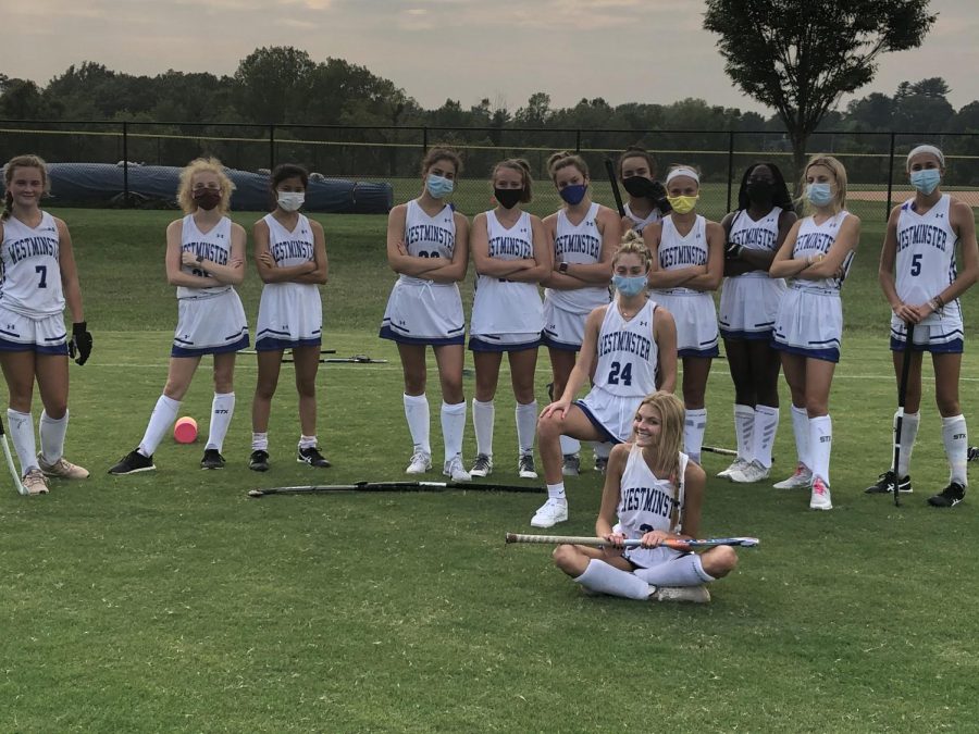 Members of the varsity team "geared up" for the 2020 season.