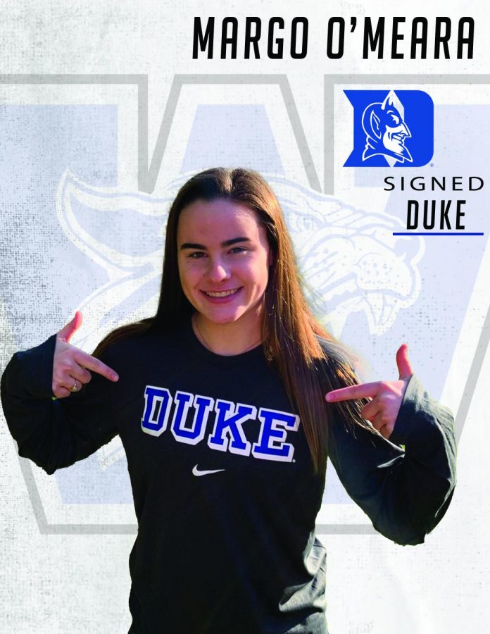 Margo O'Meara signs with Duke University.
