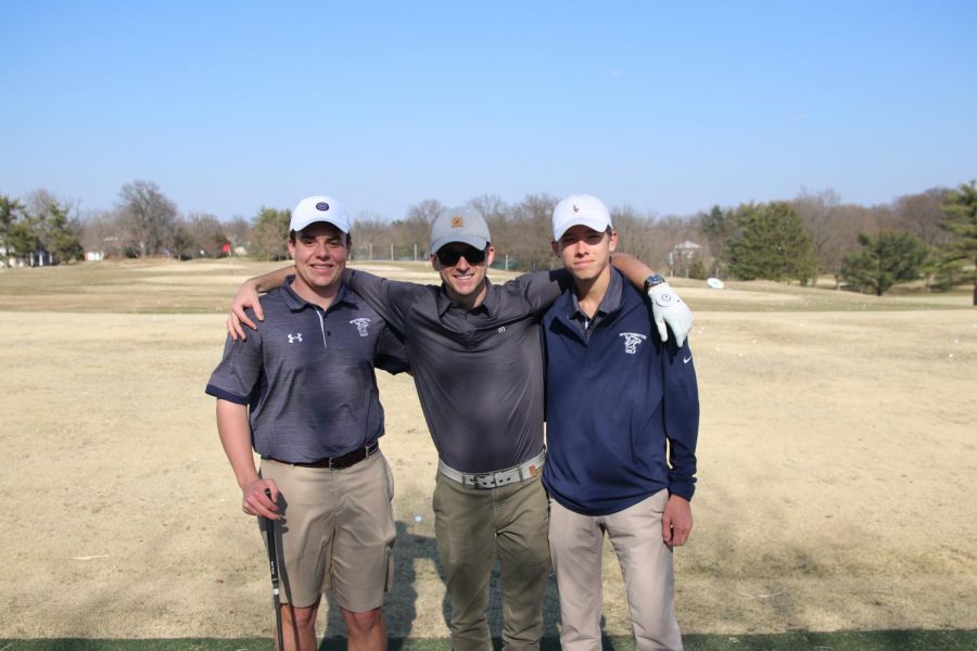 Wooldridge, Willyard, and Lawrence on the range before practice.