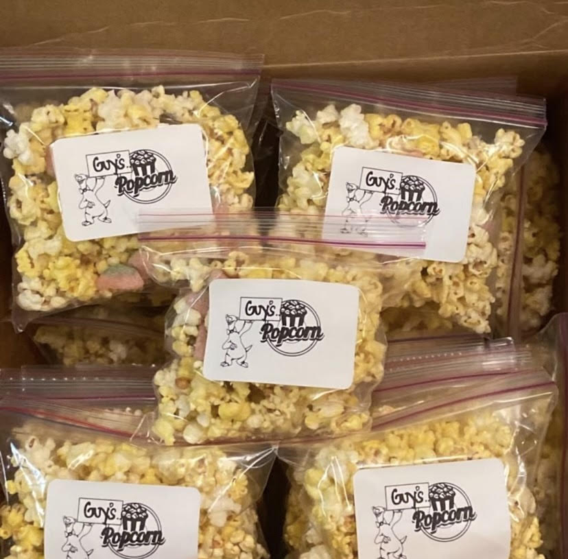 get some guy popcorn at pawprint any morning and afternoon. 
