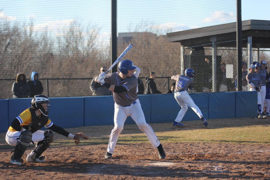 Jimmy Obertop squares up to hit the ball.