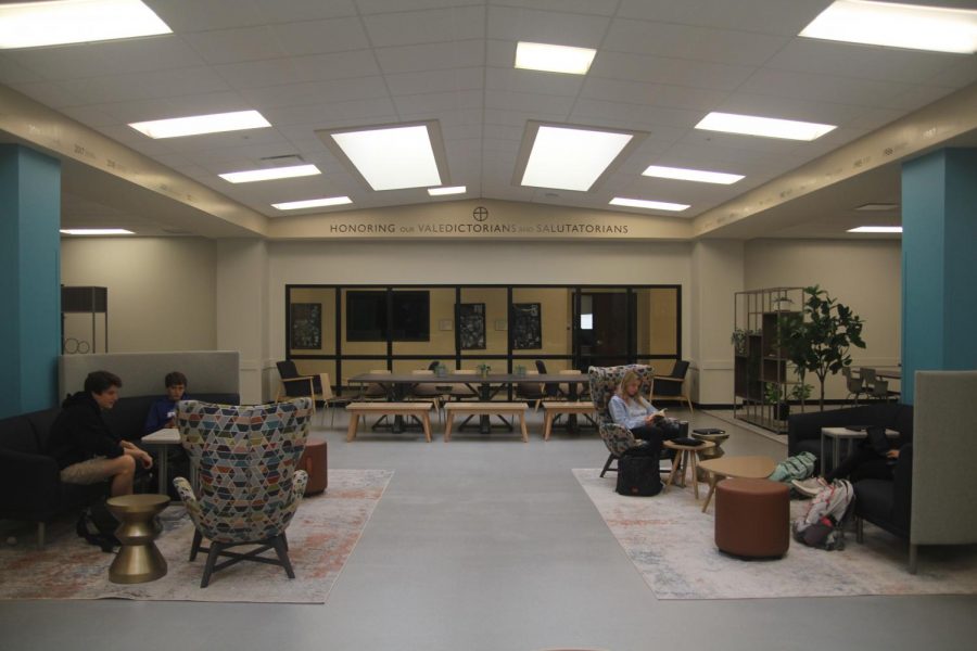 Upperclassmen study in the newly renovated Hub.