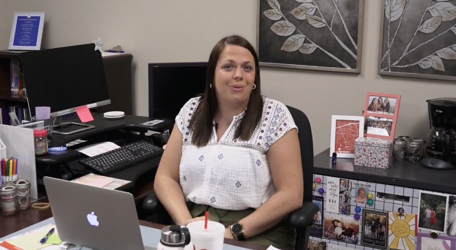 Ms. Anderson is enjoying a lovely morning, speaking to our reporters about what she does during the day. 