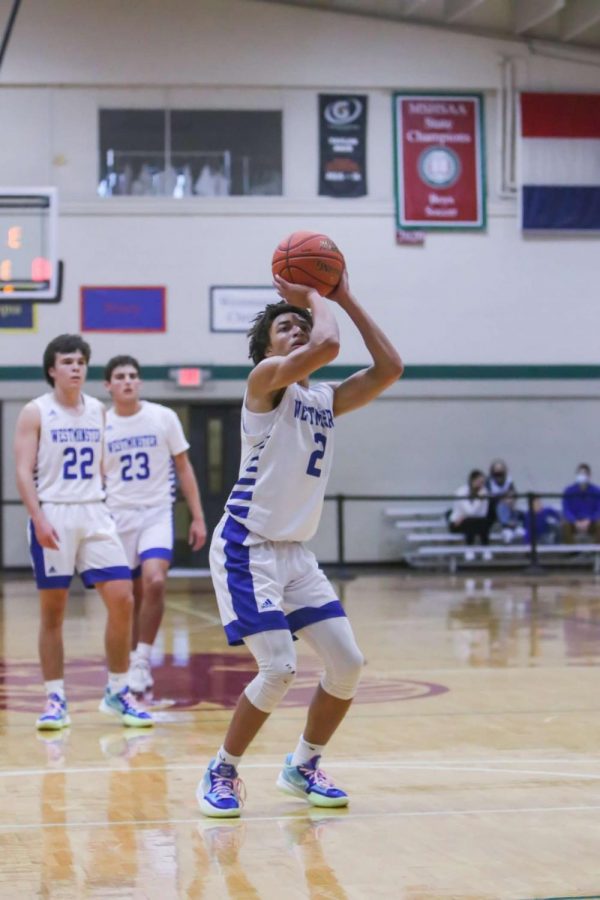 EJ Williams shoots a free throw in a game against Soldan.