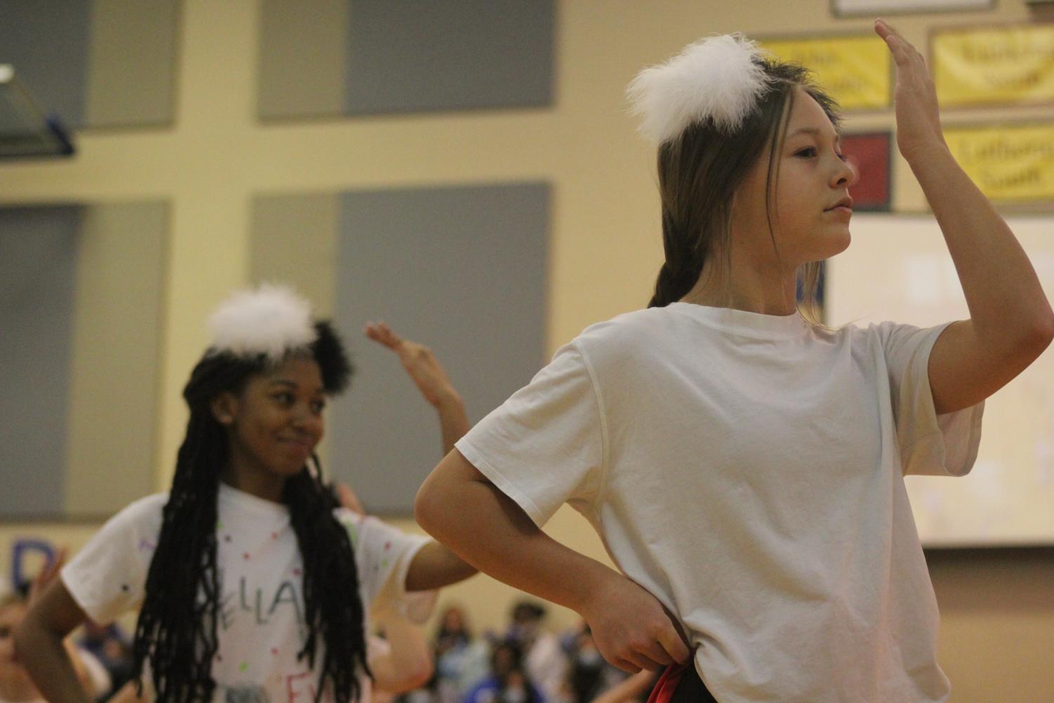 The 8th grade girls lip sync