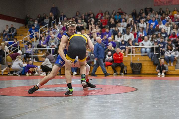 Nolan Jones wrestles for the State Championship.