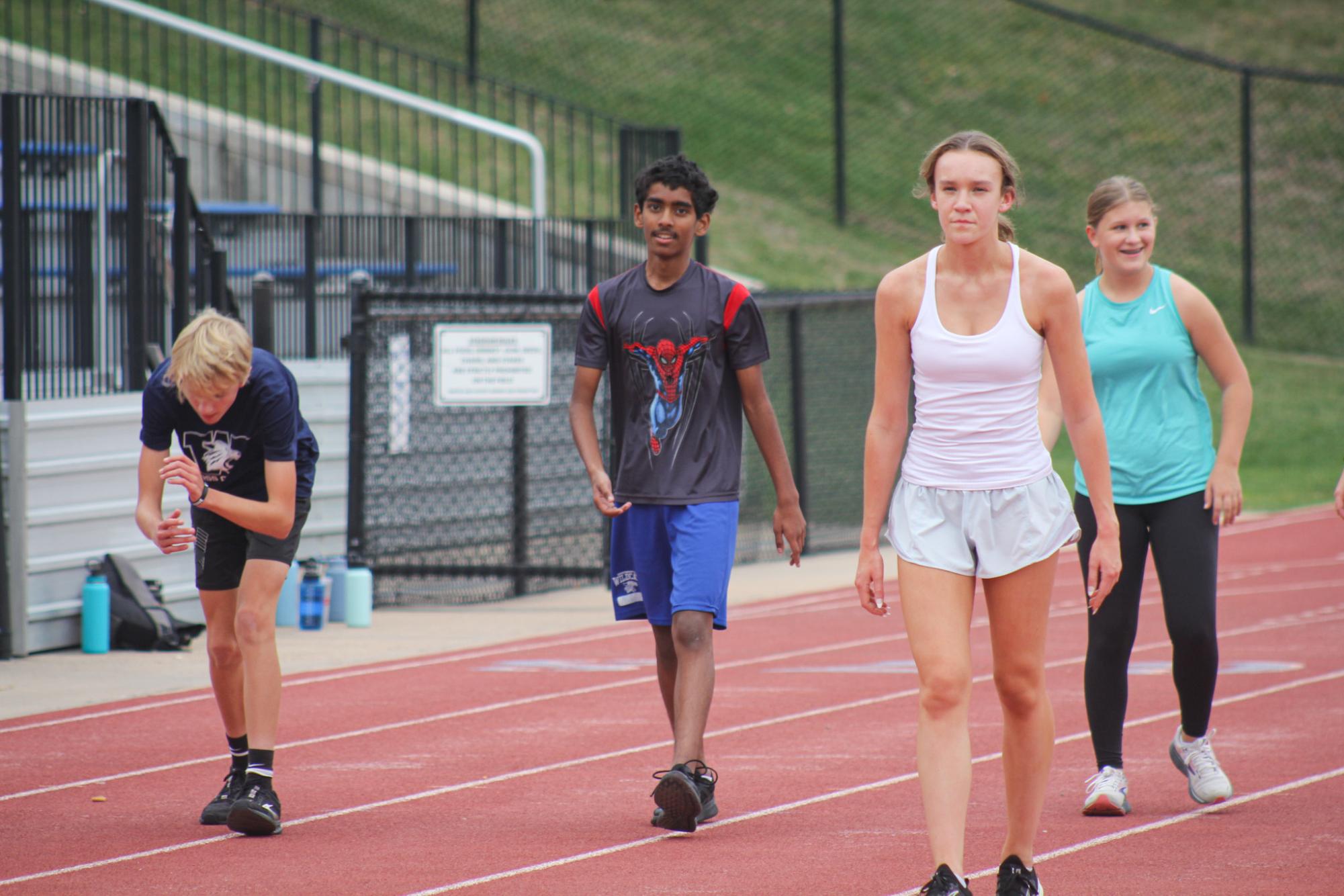 Cross Country team during practice