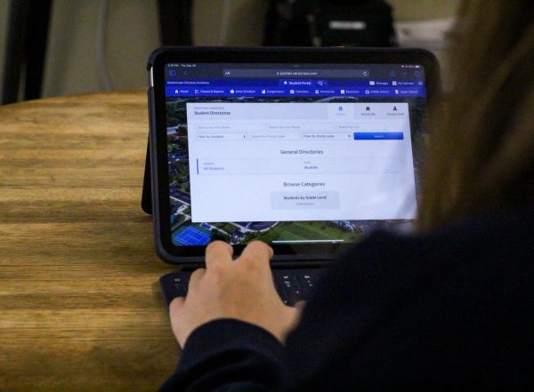 A student takes advantage of Veracrosss directory system to access fellow students personal information.