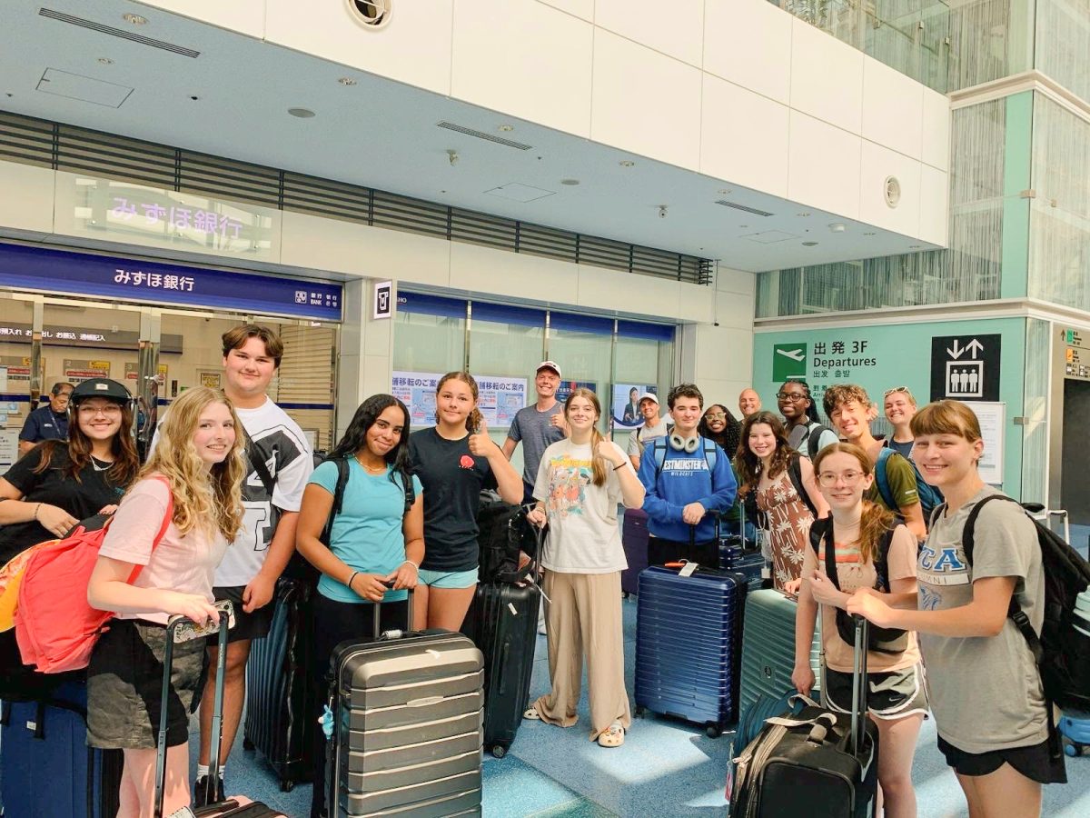 WCA Korea/Japan group at the airport after their flight.