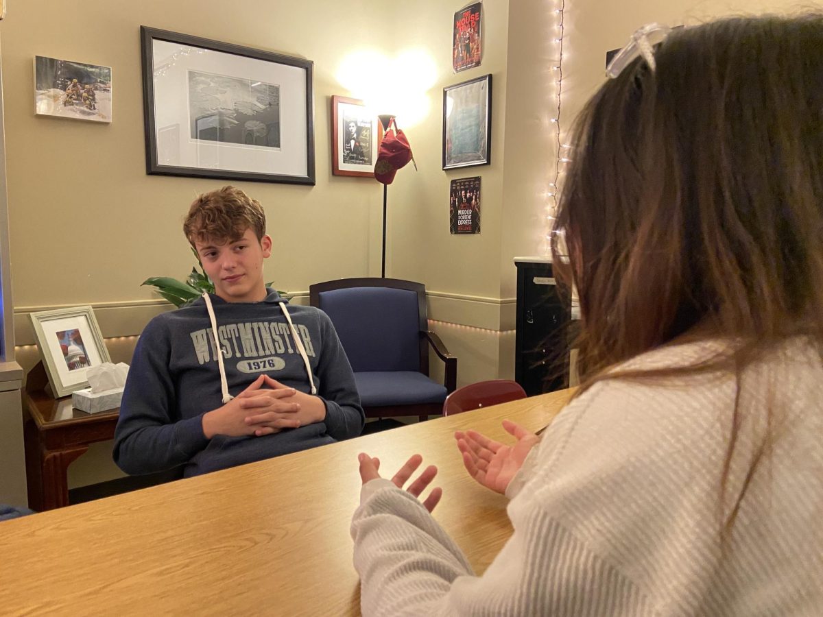 Two Westminster Students Have a Conversation—One Seemingly Trying to Come Off As Nonchalant
