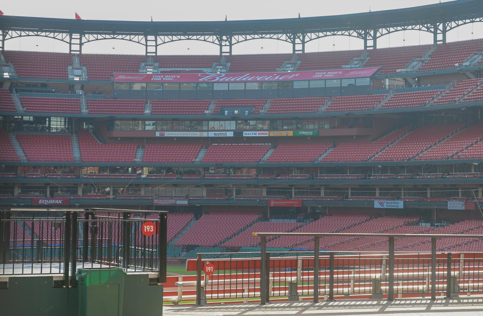 Busch Stadium III sits vacant after a third straight losing season